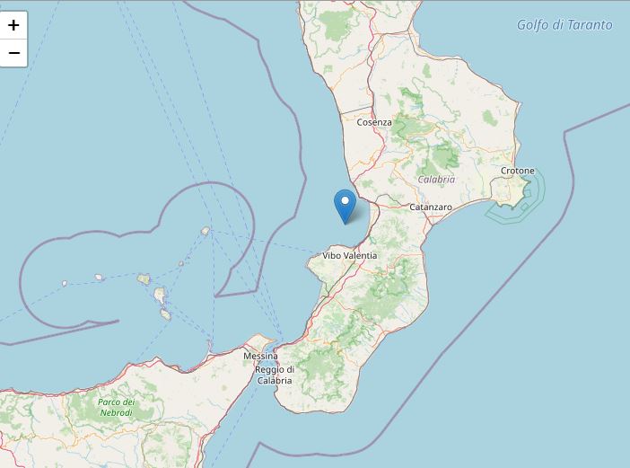 Terremoto di magnitudo 4.3 al largo di Pizzo.